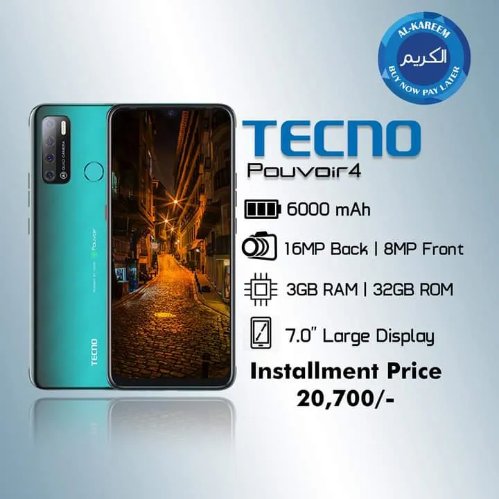 Tecno Pouvoir 4 3GB RAM | 32GB ROM | 6000mAh | 16MP Back - 8MP Front Camera - photo 1