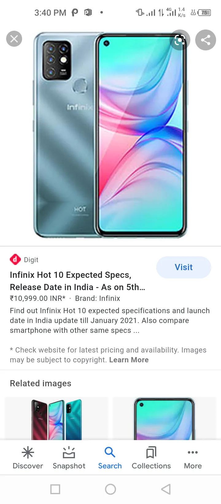 Infinix h0t 10 Lush condition - photo 1
