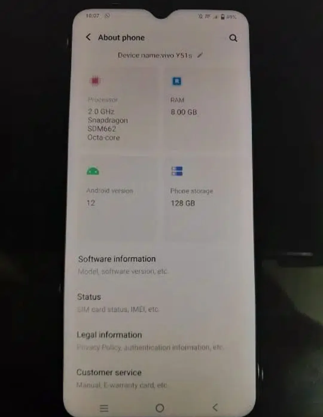 Vivo Y51s (8 GB RAM, 128 GB Storage) - photo 3
