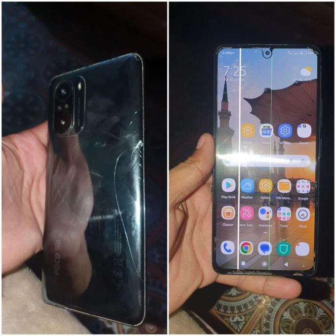Xiaomi Poco F3 panel ma lines and back Damag ha throi side sa - photo 2