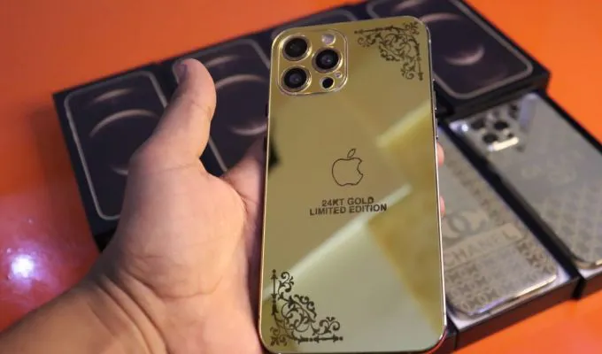 IPhone 12 pro max gold plated Turkish made master copy - photo 1