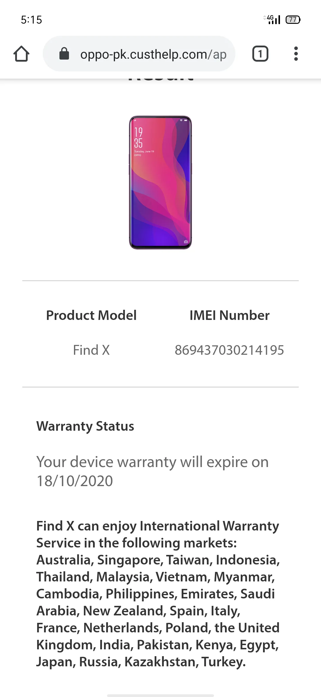 Oppo find x 8 256 in warranty - photo 3