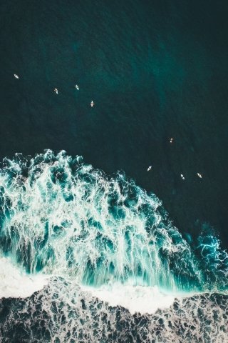 Waves Top view mobile wallpaper