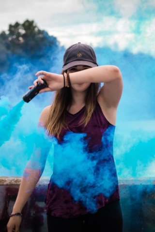 Blue smoke girl