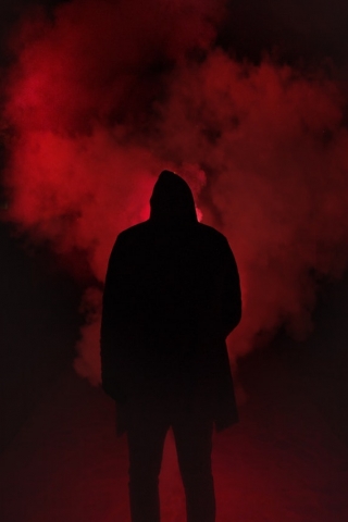 Red smoke man