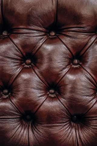 Brown leather sofa