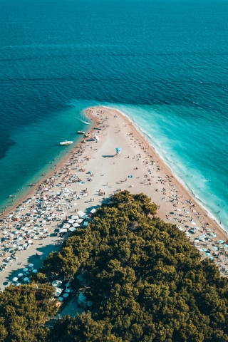 Aerial Shot of island mobile wallpaper