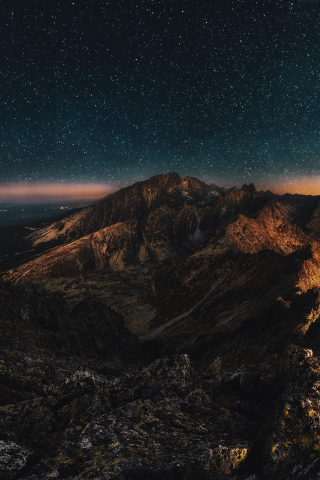 Night Bird view of Mountain