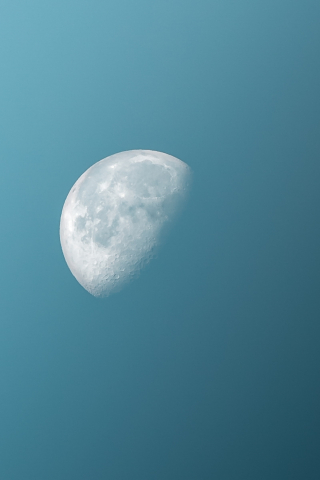 Half Moon in Blue Sky mobile wallpaper