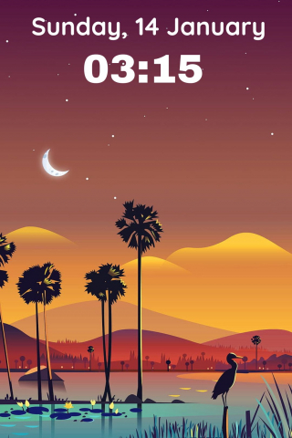 Screen lock Clock wallpaper